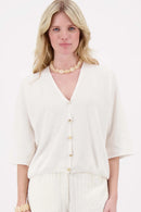 Zusss - Vestje met Leuke Knopen - Off White