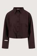 Zusss - Ballon Blouse Lange Mouw - Dark Choco
