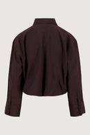 Zusss - Ballon Blouse Lange Mouw - Dark Choco
