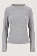 Zusss - Lange Mouw Ronde Hals Top En Rib - Grey Melange