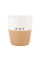 ￼Zusss - Koffiemok Lieverd - Wit/Camel