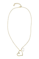 Zusss - Ketting met 2 Gekleurde Hartjes - Goud/Off White