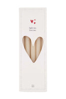 Zusss - Doosje met 10 smalle kaarsjes - Beige