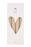 Zusss - Set van 4 rustieke kaarsen - Beige