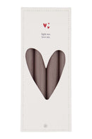 Zusss - Set van 4 rustieke kaarsen - Donkerbruin