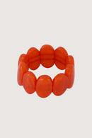 Zusss - Elastieken Brede Kralen Armband - Koraal