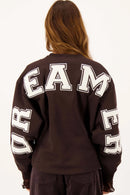 Zusss - Sweater met tekst - Dark Choco
