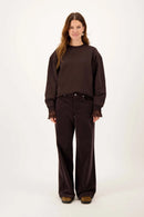 Zusss - Sweater met tekst - Dark Choco