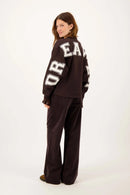 Zusss - Sweater met tekst - Dark Choco