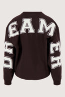 Zusss - Sweater met tekst - Dark Choco
