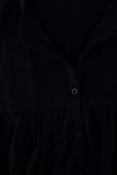 Zusss - Voile Blouse Met Structuur Streep - Zwart