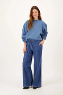 Zusss - Sweater met tekst - Ocean Blue