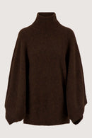 Zusss - Lange Trui Met Wijde Mouwen - Dark Taupe