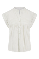 Zusss - Voile Blouse Met Structuur Streep - off white