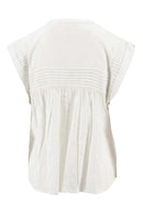 Zusss - Voile Blouse Met Structuur Streep - off white