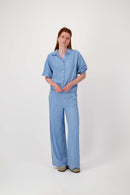 Zusss - Denim Blouse - Light Blue Denim