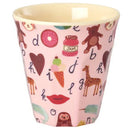 Rice - Medium Kinderbeker - ABC - Roze
