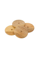 Zusss - Set Van 4 Onderzetters Hout Hartje - Naturel