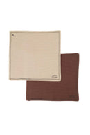 Zusss - Set Van 4 Vaatdoekjes Happiness - Sand / Dark Brown