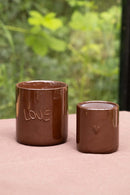 Zusss - Geurkaarsje Keramiek Hartje - Dark Brown