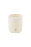 Zusss - Geurkaarsje Keramiek Mat Hartje - White / Gold