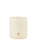 Zusss - Geurkaarsje Keramiek Mat Hartje - White / Gold