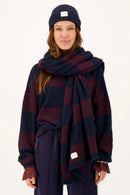 Zusss - Streep Sjaal Blokstreep - Donker Navy / Burgundy