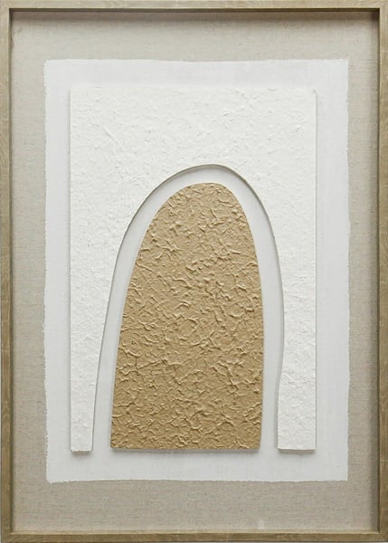 Schilderij Abstract Organisch - Zand - Boog - 50x70x3cm