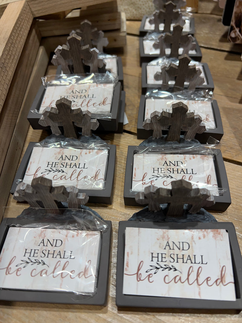 Prachtige standaard met 3 kruisjes - kaartjes met mooie teksten - Engels