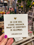 Tegeltje - Sterke vrouwen - Wit / goud