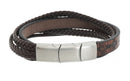 Leren Heren armband - Cross - Brown