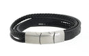 Leren Heren armband - Cross - Black