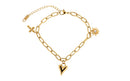 Armband met gouden bedels - kruisje / hartje / sterretje
