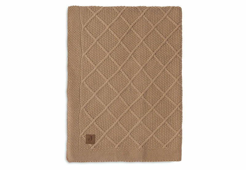 Jollein - Deken Ledikant 100x150cm Check Knit - Biscuit