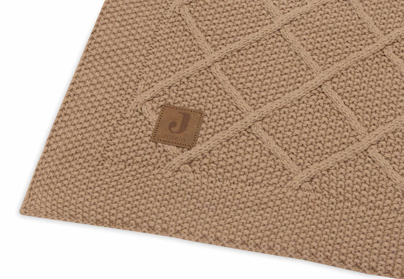 Jollein - Deken Ledikant 100x150cm Check Knit - Biscuit