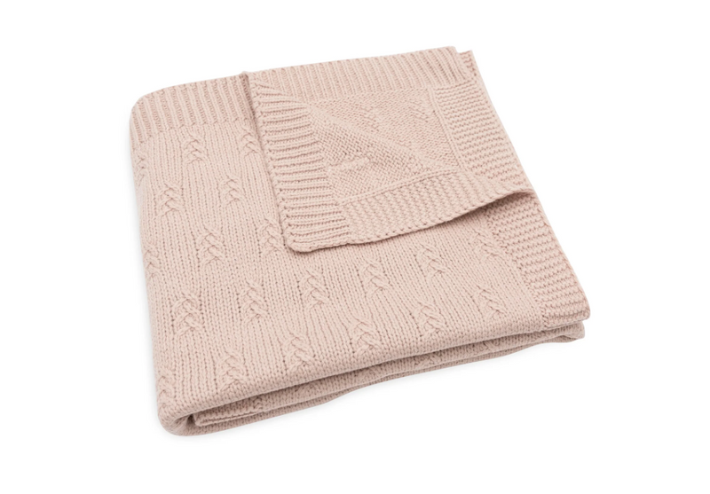 Jollein Deken Wieg 75x100cm - Grain Knit - Wild Rose