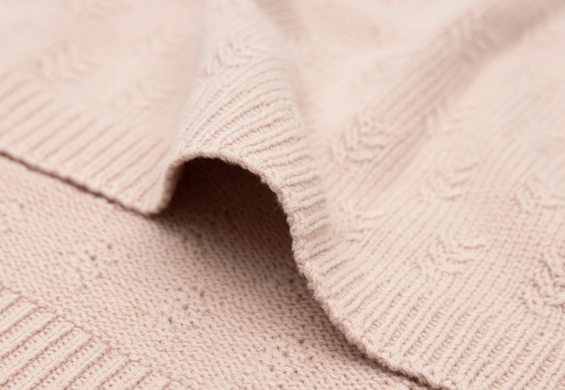 Jollein Deken Wieg 75x100cm - Grain Knit - Wild Rose