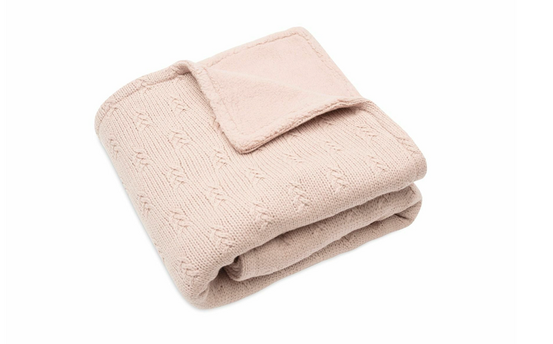 Jollein Deken Wieg 75x100cm - Grain Knit - Wild Rose/Velvet