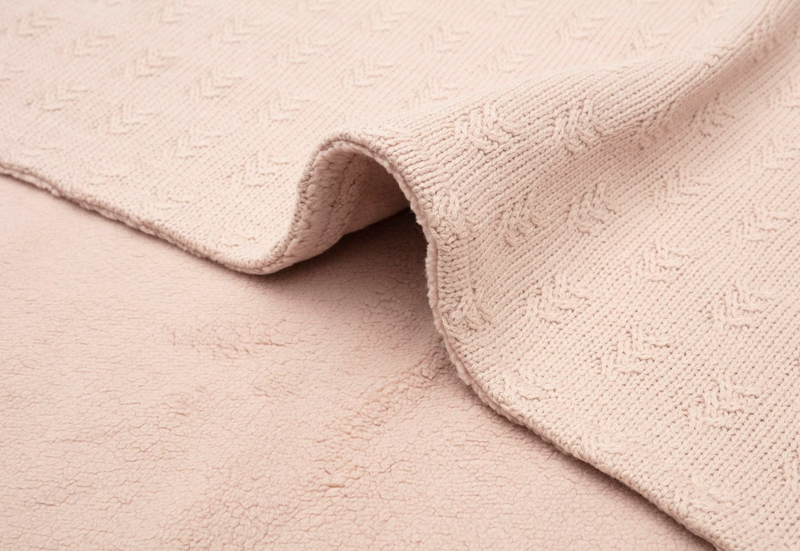 Jollein Deken Wieg 75x100cm - Grain Knit - Wild Rose/Velvet