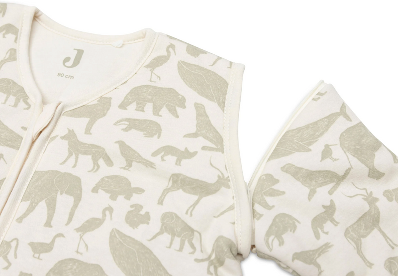 Jollein Slaapzak met afritsbare mouw - 110cm - Animals Olive Green