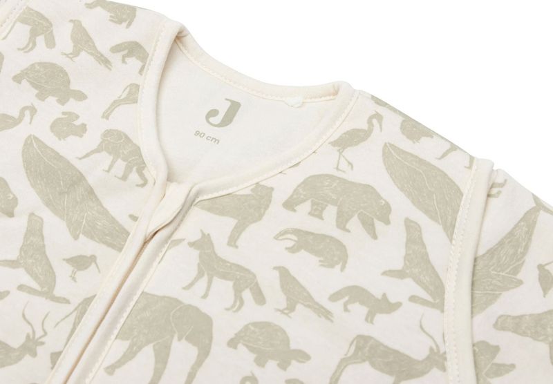 Jollein Slaapzak met afritsbare mouw - 110cm - Animals Olive Green