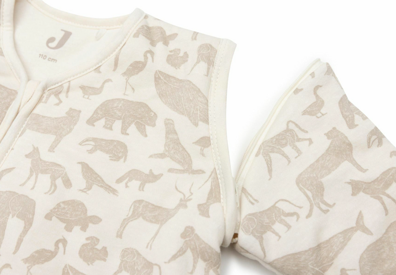 Jollein Slaapzak met afritsbare mouw - 70cm - Animals Nougat