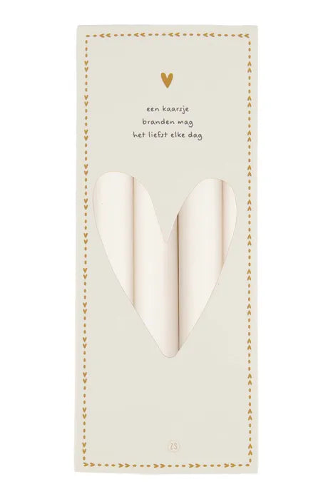 Zusss 4 Rustieke Kaarsen - 20cm - Off White