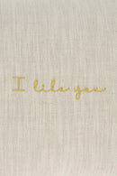 Zusss Kussen I like you & Hartjes - 35x25cm - Peper en zout/Goud