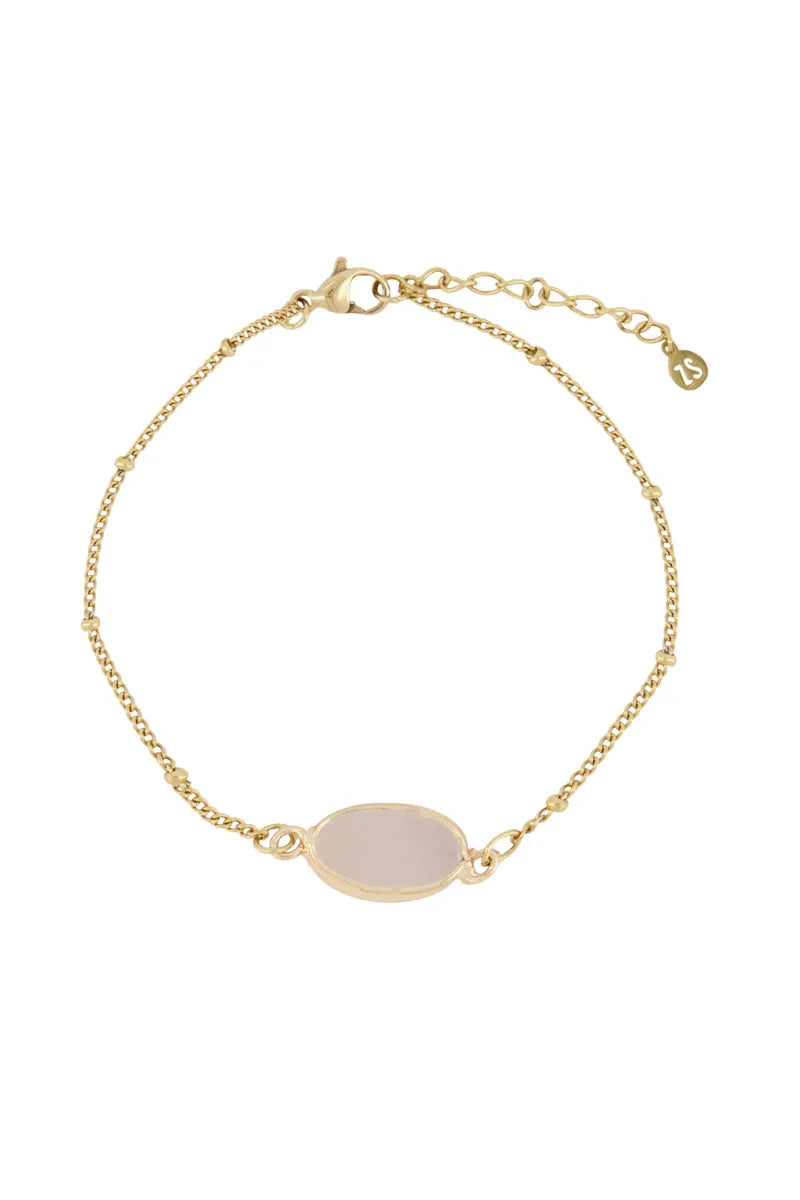 Zusss Armband met glassteen - Roze
