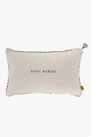 Zusss Buitenkussen Happy moment - 60x30cm - Peper en zout