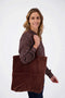 Zusss Fluwelen Shopper - Reversible - Chocoladebruin