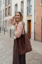 Zusss Fluwelen Shopper - Reversible - Chocoladebruin