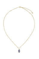 Zusss Ketting met glassteen - Donkerblauw
