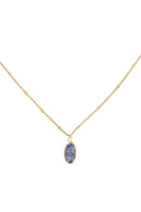 Zusss Ketting met glassteen - Donkerblauw